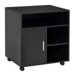HOMCOM Particle Board 4-Compartment Storage Unit Black