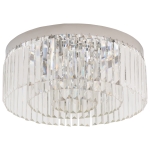 HOMCOM Luxurious Crystal Ceiling Light Modern Chandelier w/ Stainless Steel Base