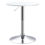 HOMCOM Φ60cm Adjustable Height Round Bar Table w/ Swivel Top Metal Frame Stylish White