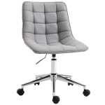 Vinsetto Microfibre Quilted Armless Swivel Chair Grey