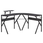HOMCOM Corner Gaming Desk for Home Office w/ Monitor Stand Cup Holder Headphone Hook
