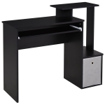 HOMCOM Computer Desk with Sliding Keyboard Tray Storage Drawer Shelf Workstation Black