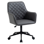 Vinsetto Swivel Argyle Office Chair Leather-Feel Fabric Home Study Leisure with Wheels