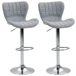 HOMCOM Set of 2 Swivel Bar Stools Adjustable Height Dining Chair with/ Footrest for Home Pub