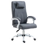 Vinsetto Office Chair Ergonomic Reclining Executive Home Office Chair w/ Pillow Grey