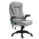 Vinsetto Heated Massage Recliner Office Chair Ergonomic 130° Locking 360° Rotation Grey