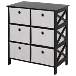 HOMCOM Non-Woven Fabric 6-Drawer MDF Bedroom Cabinet Black