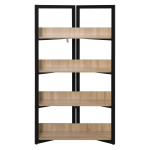 HOMCOM Estante de 4 níveis de desenho moderno Grande espaço de armazenamento 90x39x160 cm carvalho e preto