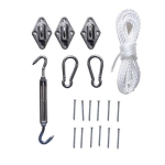 Outsunny Acessórios para Toldo Vela Corda Gancho Conjunto de Fixação Aço Inoxidável