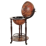 HOMCOM MDF Retro Globe Shaped Wine Bottle Storage Cabinet Brown
