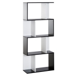 HOMCOM Four-Tier Double 'S' Shelving Unit - Black & White