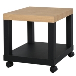 HOMCOM Mesa Lateral para Sofá Mesa de Centro para Salón o Mesita de Noche Multifuncional y con Estante Abierto de Almacenaje 40x40x40cm