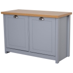 HOMCOM MDF Rustic 4-Compartment Storage Cabinet Grey