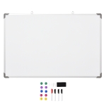 HOMCOM Quadro Magnético com Bandeja 10 Ímás 1 Apagador e 4 Marcadores 90x60cm Branco