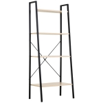 HOMCOM Four-Tier Metal Frame Minimal Shelving Unit - Black
