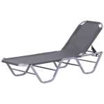 Outsunny Sun Lounger Relaxer Recliner w/ 5-Position Adjustable Backrest Pool Sun Bathing