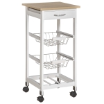 HOMCOM 2-Tier Kitchen Trolley-White