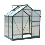 Outsunny 1.9x1.3x2 m Walk-In Mini Greenhouse-Dark Green Frame