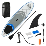 HOMCOM Inflatable Stand Up Paddle Board SUP Accessories Carry Bag Non-Slip Deck Adj Paddle Pump Leash Blue