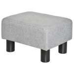 HOMCOM Linen-Look Boxy Footstool - Grey
