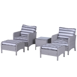 Outsunny 2-Seater PE Rattan Outdoor Garden Furniture Set Light Grey