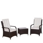 Outsunny 2-Seater Rattan Table Chair Bistro Garden Furniture Set Wicker Table Outdoor Patio