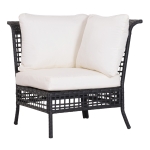 Outsunny Rattan Single Corner Sofa W/ Cushion-Black/Beige