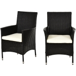Outsunny 2-Seater Rattan Chairs Set-Dark Coffee