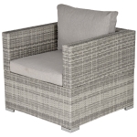 Outsunny Outdoor Single Wicker Furniture Sofa Chair w/ Padded Cushion for Garden Balcony