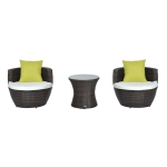 Outsunny 2-Seater Rattan Vase Set-Mixed Brown