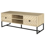 HOMCOM Chevron Four-Compartment TV Stand