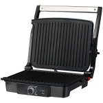 HOMCOM Health Grill & Panini Press, 4 Slice Toastie Machine, 2000W Electric Non-stick Grill with 180° Flat Open, Drip Tray and Adjustable Temperature, Sandwich Toaster Maker