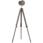 HOMCOM Vintage Tripod Floor Lamp, 65L, Modern Adjustable Height Tall Table Lamp for Living Room Bedroom-Wood/Bronze Colour