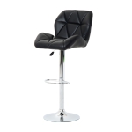 HOMCOM PU Leather Rhombus Design Barstool with Adjustable Height Black