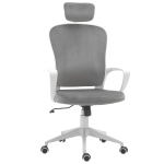 Vinsetto High-back Rocking Chair, w/ adjustable headrest grey/white