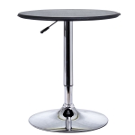HOMCOM Chrome Steel Height Adjustable Round Bar Table Dinning Table Black