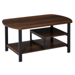 HOMCOM Industrial Coffee Table, Rectangular Sofa Table with Storage Shelves for Living Room, Bedroom, Office, Brown