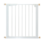 PawHut Puerta de Metal Blanca de Escalera o Pasillo para Mascotas tipo Barrera de Seguridad 74-95cm(c-1)