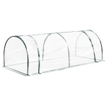 Outsunny Invernadero Caseta 250x100x80 cm para Jardín Terraza Cultivo de Plantas Semilla Vivero Casero Tipo Túnel con Marco de Acero y Cubierta PVC Transparente