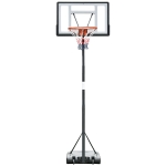 HOMCOM Canasta de Baloncesto con Soporte Móvil con Ruedas Aro de Basket Ajustable en Altura con Base Rellenable para Niños y Adultos 86x153x250-350 cm Negro