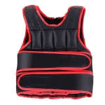 HOMCOM Chaleco Ajustable para Entrenamiento Pesos Individuales hasta 15Kg Cierres de Velcro Doble Cinturón 40x59 cm Negro y Rojo