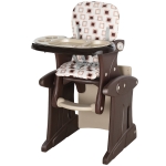 HOMCOM Trona para Bebés 3 en 1 para Mayores de 6 Meses Transformable en Mesa y Silla Multifuncional Ajustable en 3 Posiciones Respaldo Alto Acolchado con 2 Bandejas Extraíbles 57x59x105 cm Blanco
