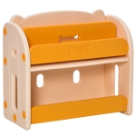 HOMCOM Librería infantil de Juguetes Estantería para Niños con 2 Estantes y Compartimento con Tapa Abatible para Habitación de Niños 70x33x62,5 cm Amarillo