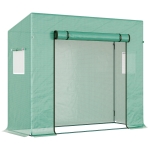 Outsunny Invernadero de Jardín Exterior 200x77x170 cm/150 cm Tubo de Acero 1 Puerta 2 Ventanas Tomates Semillero