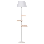 HOMCOM Lampada da Terra con Base in Marmo - Bianco