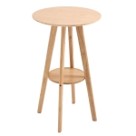 HOMCOM Tavolo Alto da Bar o da Cucina Rotondo in Legno, Design Scandinavo, Φ60x100cm, Color Legno
