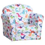 Homcom Poltroncina Mini per Bambini Bianca con Dinosauri Colorati