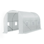Outsunny Serre de Jardin avec 6 Fenêtres Blanc 304 x 83 x 28 cm