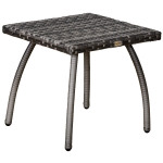 Outsunny Tavolino in Rattan Sintetico da Esterno, Giardino, Terrazzo Impermeabile Grigio 45x45x44cm