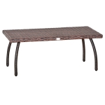 Outsunny Tavolino in Rattan Sintetico da Esterno, Giardino, Terrazzo Impermeabile Marrone 90x50x35cm